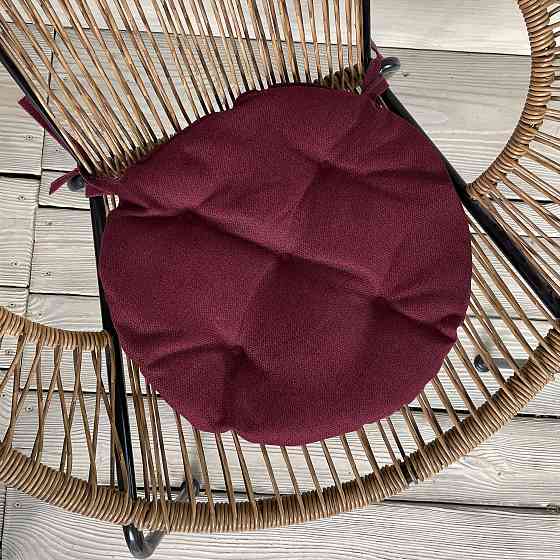 Подушка для стільців (38x38х5 см) кругла Decorator Мальмо колір бордовий 84-043 Київ