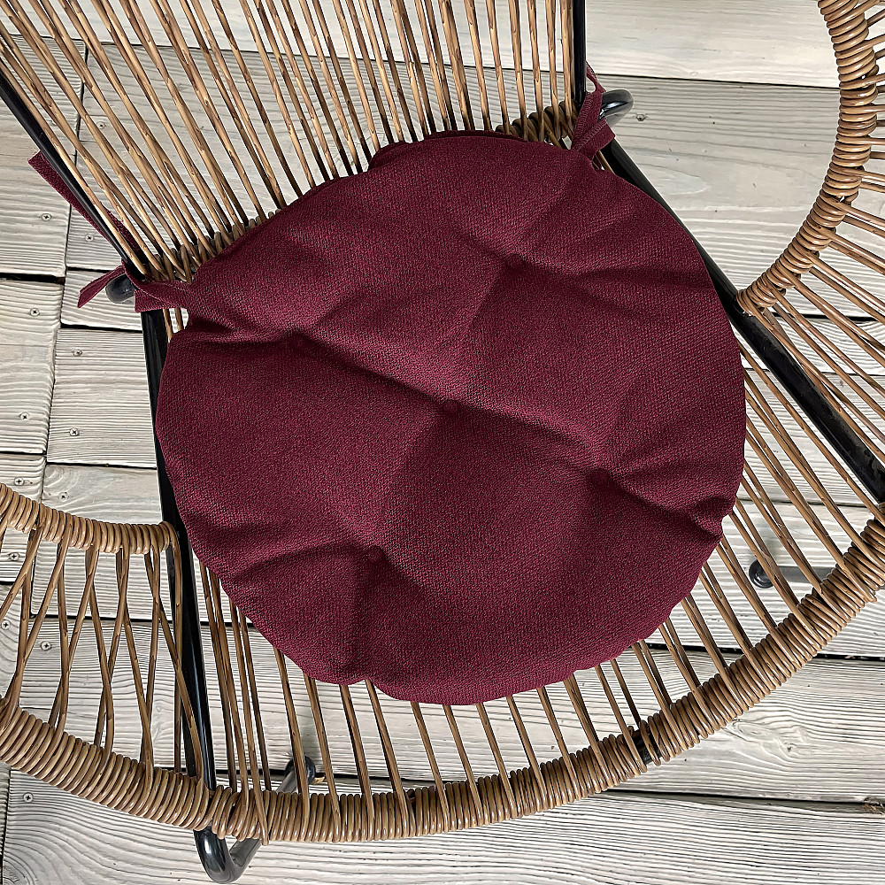 Подушка для стільців (38x38х5 см) кругла Decorator Мальмо колір бордовий 84-043 Київ - фото 1