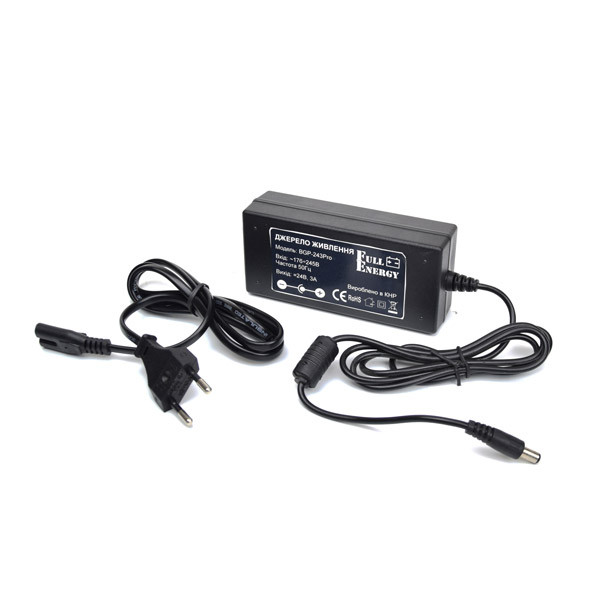 Блок живлення Full Energy BGP-243Pro 24 В / 3 А (Довжина мережевого і вихідного кабелів: 1.15 м) Київ - фото 1