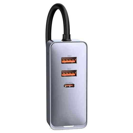 Автомобільний зарядний пристрій Baseus Share Together PPS multi-port Fast charging with extension cord 120W 2U+2C Gray CCBT-A0G Одеса