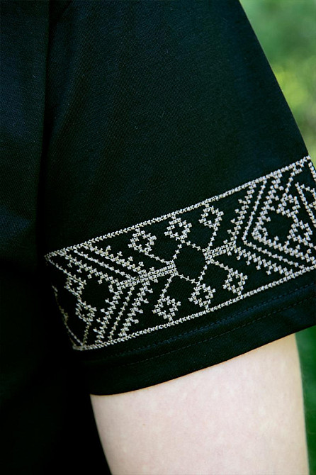 Футболка мужская с вышивкой х/б  черная топ Киев - изображение 2