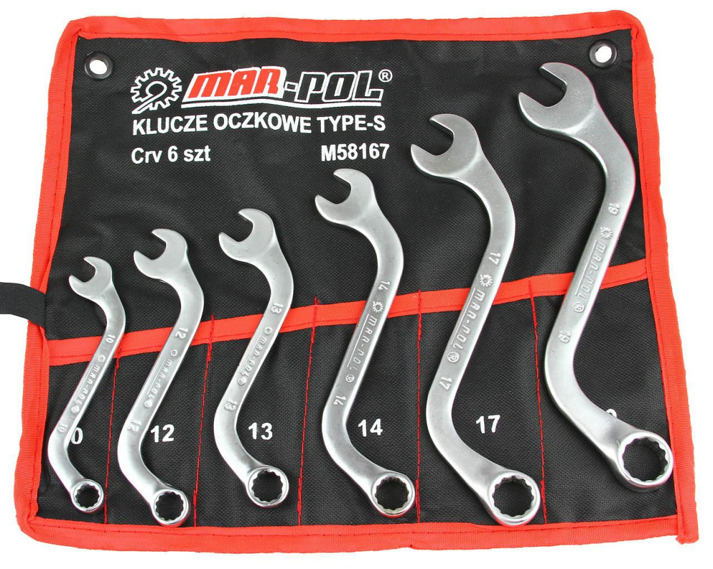 Набір комбінованих ключів S-подібної форми 6 предметів з чохлом Mar-Pol (M58167) Нововолинськ - фото 3