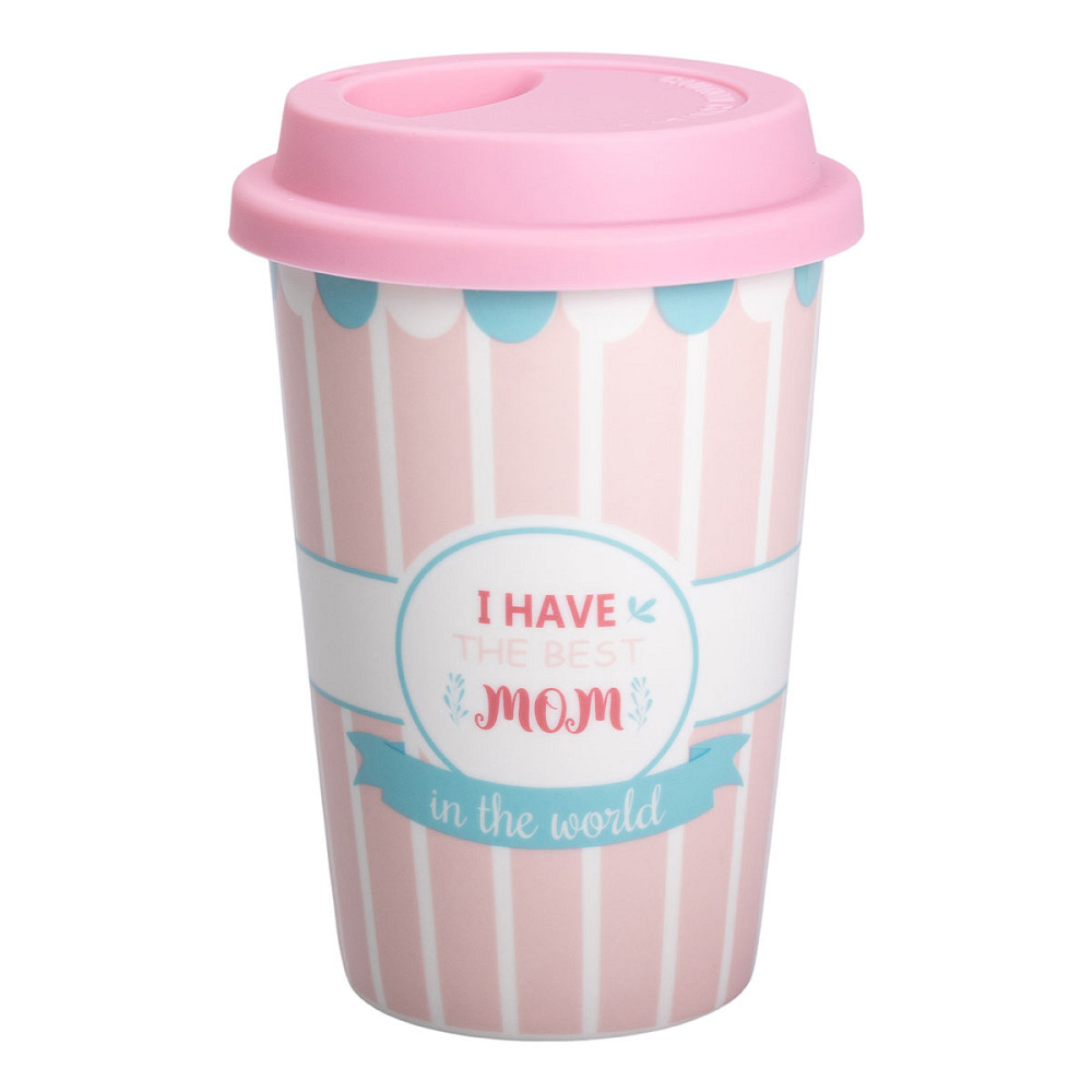 Liling Rongxiang Ceramic Стакан порцелянаовий 420 мл з силіконовою кришкою I have the best mom Киев - изображение 4