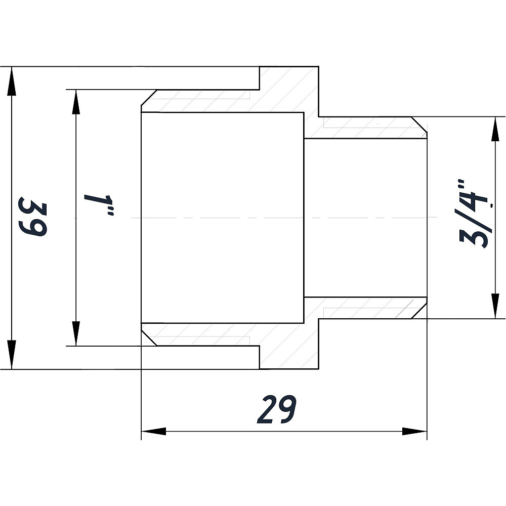 Ніпель редукційний 1″х3/4″ЗЗ нержавіючий SN542S OPTIMUM Тернополь - изображение 3