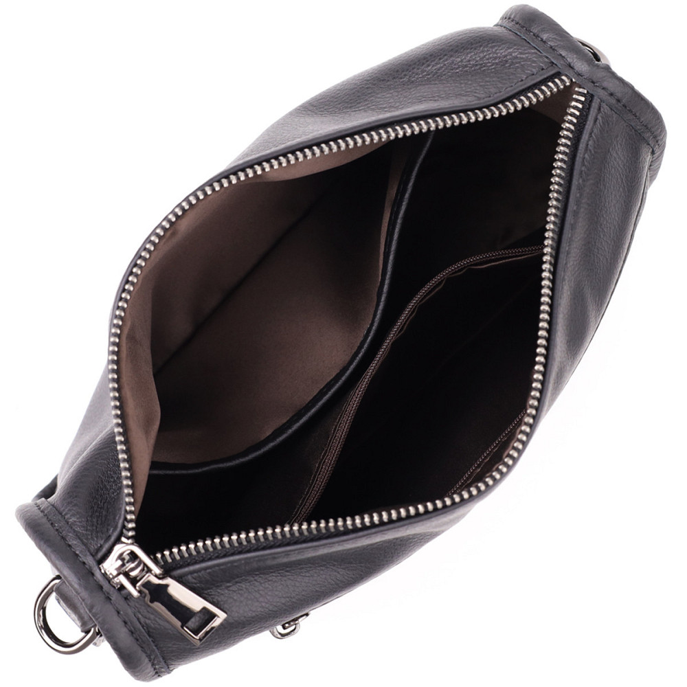 Стильна сумка на плече з натуральної шкіри Vintage 23001 Чорний Київ - фото 8