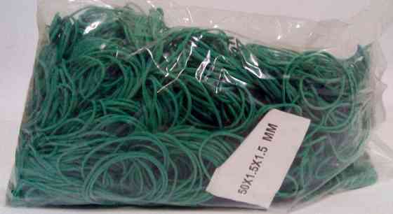 Резинка денежная №50 ( зеленая )*1,5мм  1 кг 
