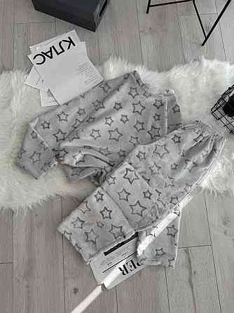 Жіноча тепла повсякденна домашня махрова піжама турецька  двостороння махра Одеса