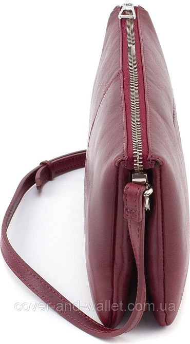 Стильный женский клатч из итальянской кожи бордового цвета Grande Pelle 70561001 Киев - изображение 5