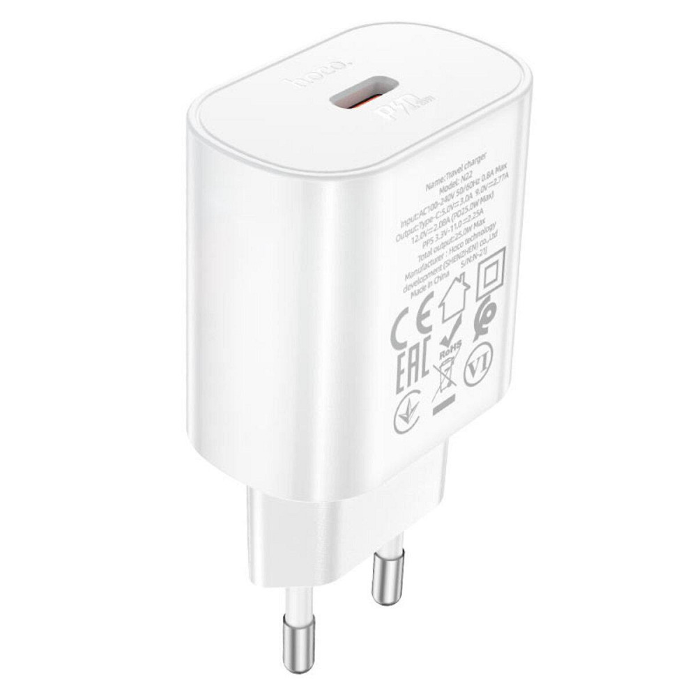 Мережевий зарядний пристрій HOCO N22 Jetta PD25W charger White 6931474760067 Одеса - фото 1