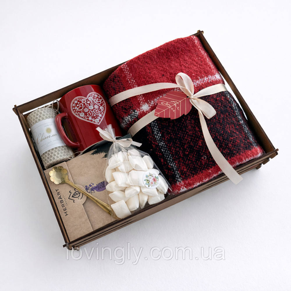 Подарочный бокс Дыхание Весны: плед, чашка, натуральный чай, свеча ручной работы Ирпень - изображение 4