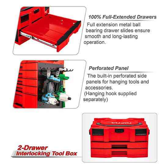 Ящик для инструмента модульный 3 секции 456x372x250мм (пластик) TOPTUL TBCE0202 Чернигов
