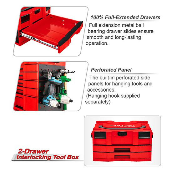 Ящик для інструменту модульний 3 секції 456x372x250 мм (пластик) TOPTUL TBCE0202 Чернігів - фото 4