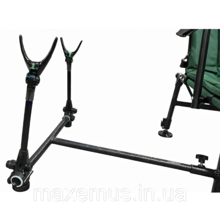 Карповое раскладное кресло-лежак для рыбалки со столиком и подставкой Bonro B-23 Зеленое (до 120 кг) Мостиська