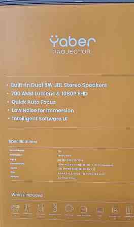 Новий ОРИГІНАЛЬНИЙ Проектор YABER l2s два динаміки JBL. Харків