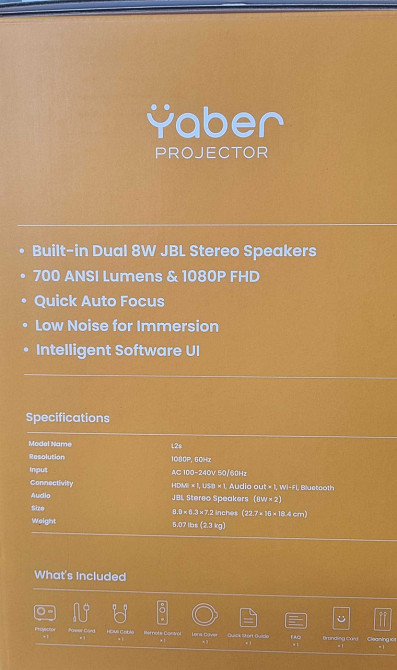 Новий ОРИГІНАЛЬНИЙ Проектор YABER l2s два динаміки JBL. Харків - фото 3