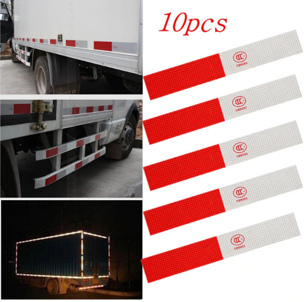 Полоски светоотражающие 10 шт Красная с Белой Киев - изображение 8