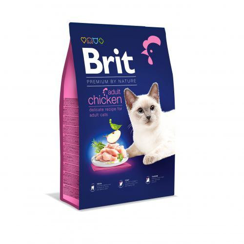 Сухий корм Brit Premium Cat by Nature Adult Chicken для котів, з куркою, 8 кг Київ - фото 1