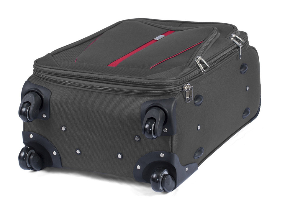 Чемодан тканевый WINGS 1706 средний 65 см 4 колеса серый Киев - изображение 8