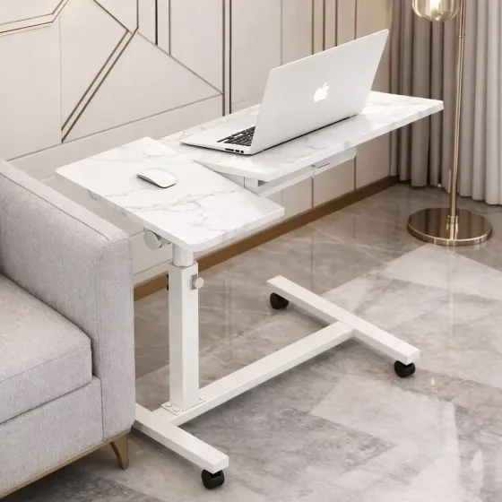 Мраморный стол DASH-64200 для ноутбука на колесиках с регулировкой высоты 60*40*59-89см Коломия