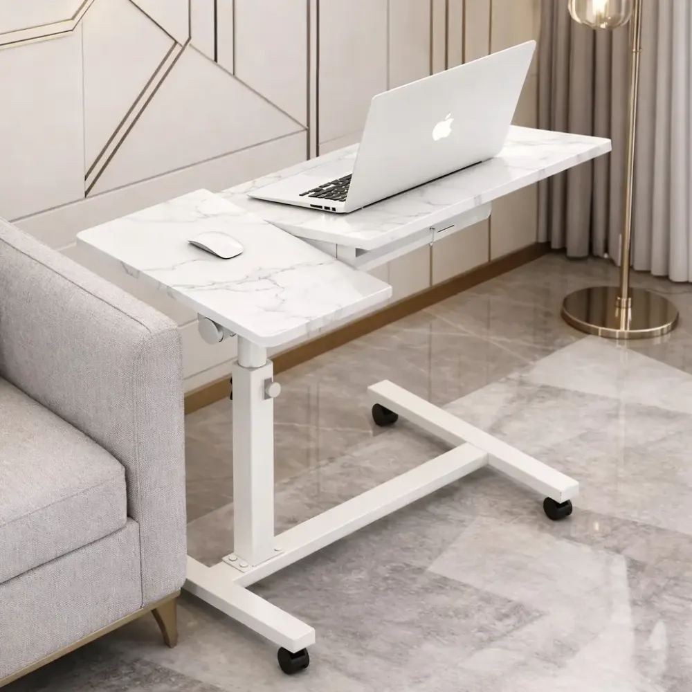 Мраморный стол DASH-64200 для ноутбука на колесиках с регулировкой высоты 60*40*59-89см Коломия - фото 1