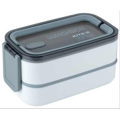 Ланч-бокс детский Kite двойной с наполнением 1400 мл, белый (K23-183-1) Винница - изображение 1