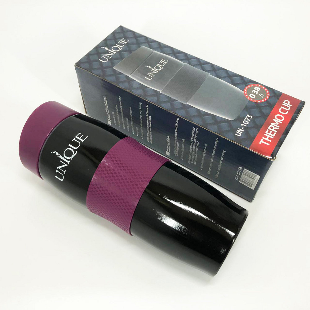 Термос туристичний прогумований UNIQUE, Термокружка маленька, Термочашка похідна, Подорожній термос GJ-29 Львів - фото 9