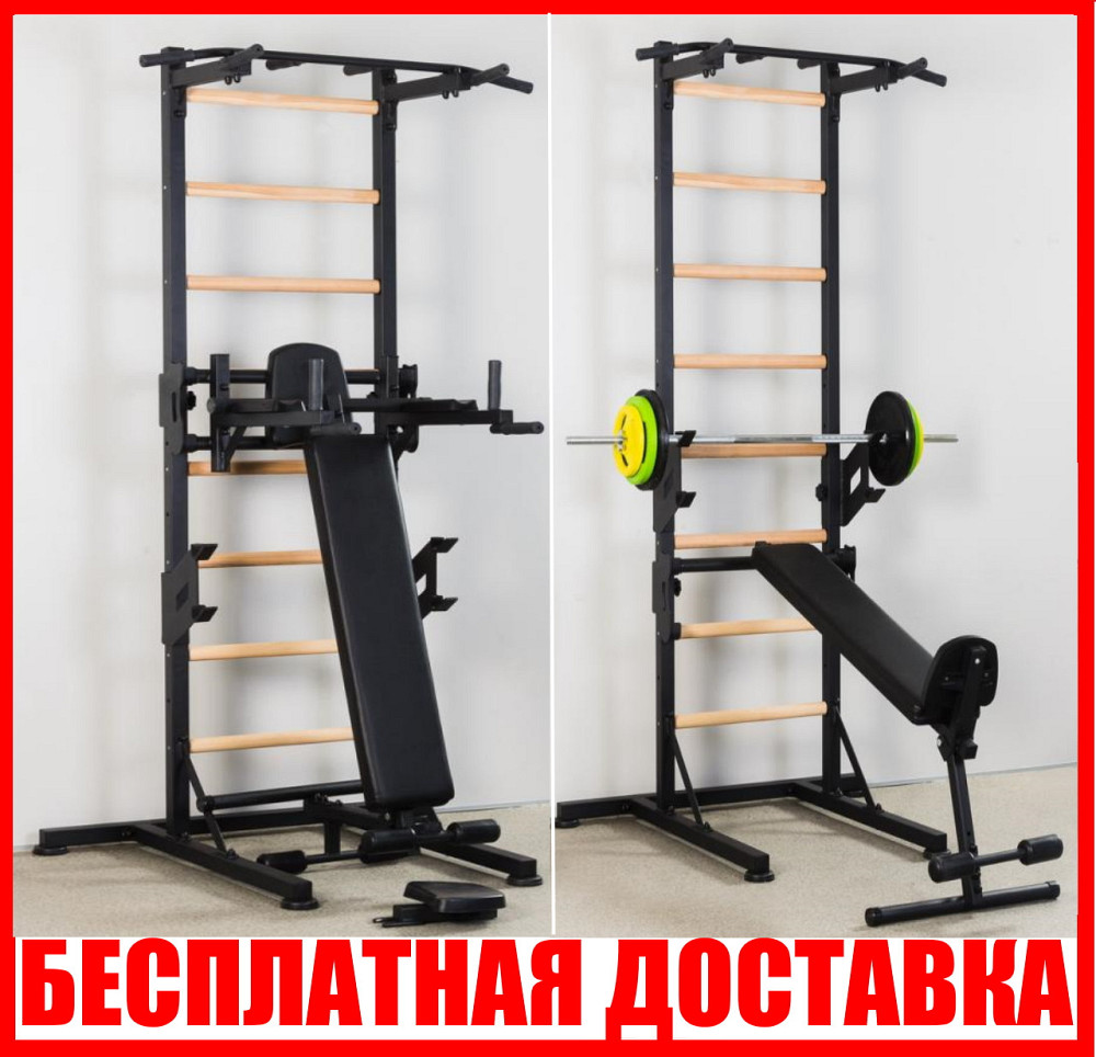 Шведська стінка пересувна UniversalWoodBlack універсальна поперечина з екологічно чистої липи або ясеня Кам'янське - фото 1