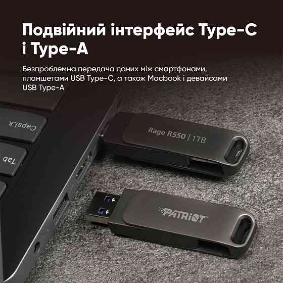 Флешка Patriot Rage 128GB USB 3.2 Type-A+C Київ