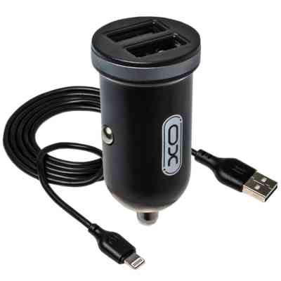 Зарядний пристрій XO 2xUSB 2.1A + cable USB to Lightning black (TZ08-L-BK) Вінниця