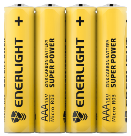 Батарейка мініпальчик ENERLIGHT Super Power AAA 1.5V пачка 40 шт. Рівне