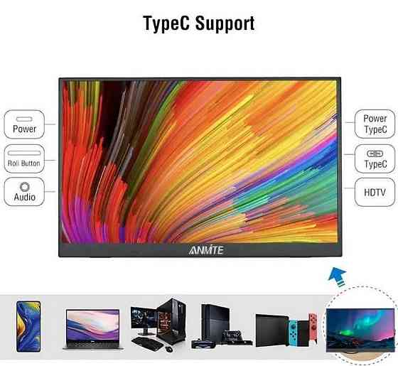 Портативный сенсорный монитор Anmite 16