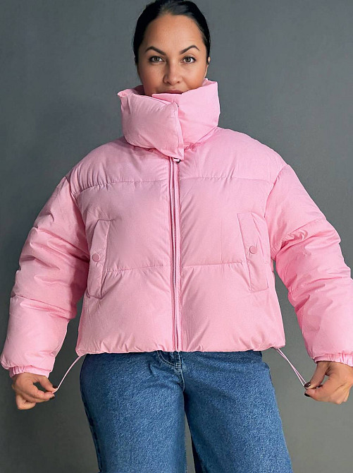 Куртка жіноча Lady Yep 10043 коротка на блискавці з коміром рожева, рожевий, 42 Київ - фото 6