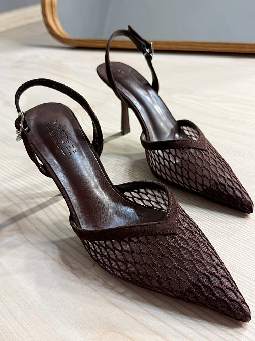 Туфли женские Meideli 2051-8 слинбеки сетка на шпильке коричневые, 35, 23 см Киев - изображение 7