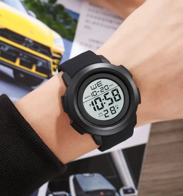 Спортивний чоловічий годинник Skmei 1719 (Чорний з білим) Київ - фото 4