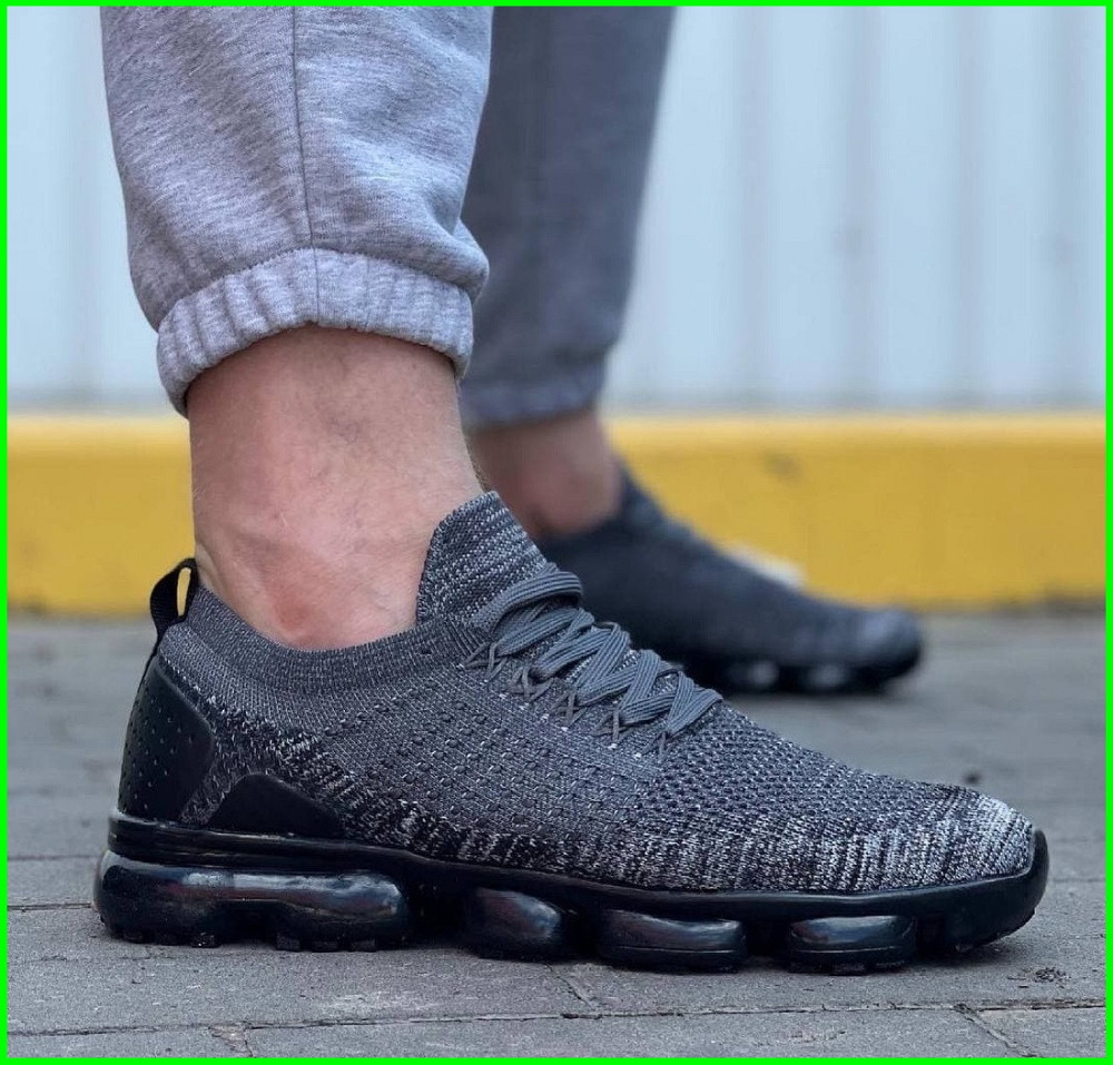 Кросівки в стилі N!ke VaporMax Сірі Чоловічі Чорні (розміри: 42,44,45) — 801 Дніпро - фото 8