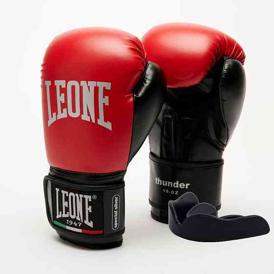 Боксерські рукавиці Leone GN383 THUNDER Red 10 унцій (капу в комплекті) Кам'янське