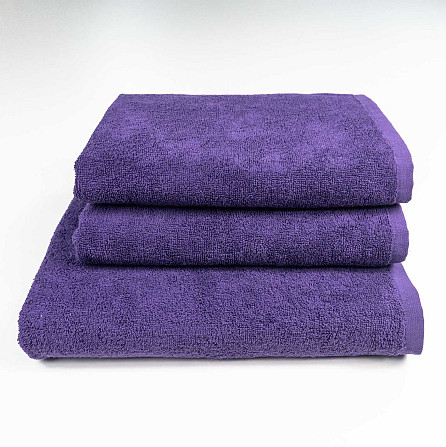 Набір махрових рушників для ванної 3шт GM Textile 50х90см, 50х90см, 70х140см 400г / м2 (Фіолетовий) Суми - фото 1
