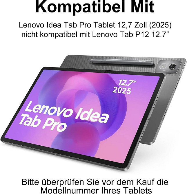 Клавіатура-чохол Lenovo Idea Tab Pro 2025 12.7 чорний Bluetooth USB-C QWERTZ трекпад підсвічування магнітна обкладинка-клавіатура Київ - фото 5