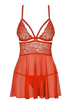 Бэби-долл Obsessive 838-BAB-3 babydoll & thong red L/XL Sex Aura Киев