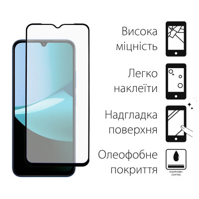 Стекло защитное Dengos Full Glue Xiaomi Redmi 15C Black (TGFG-414) Винница - изображение 2