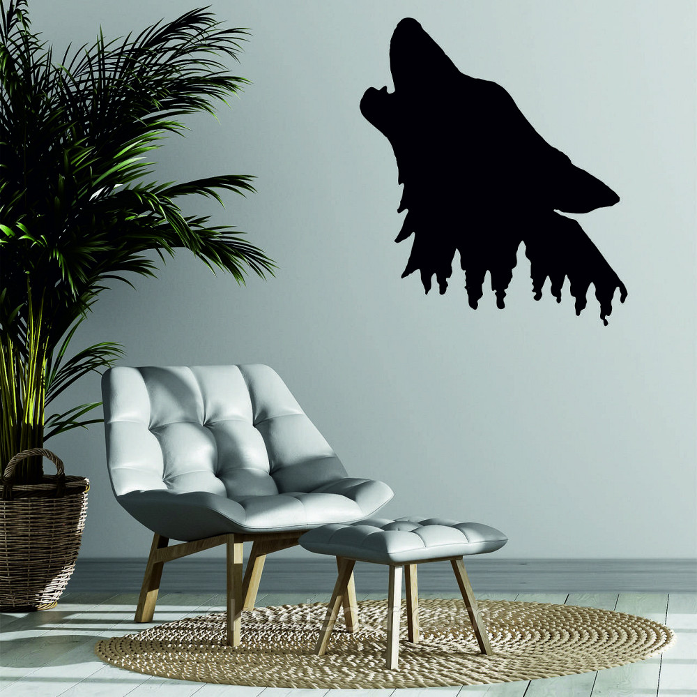 Декоративное настенное Панно «Волк», Декор на стену 90*78 см, Черный Киев - изображение 2