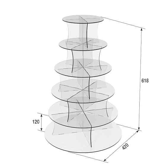 Подставка EKOSTAR под торты и для кенди бара на 6 ярусов Киев