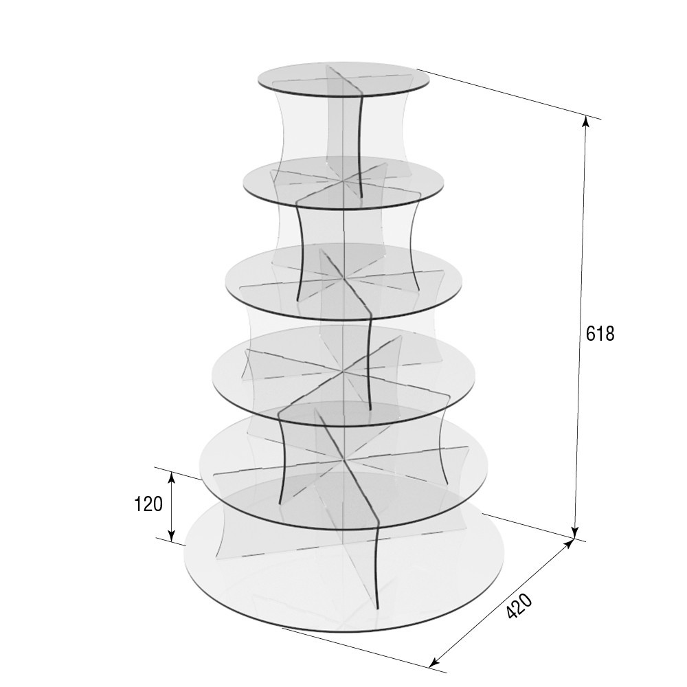 Подставка EKOSTAR под торты и для кенди бара на 6 ярусов Киев - изображение 2