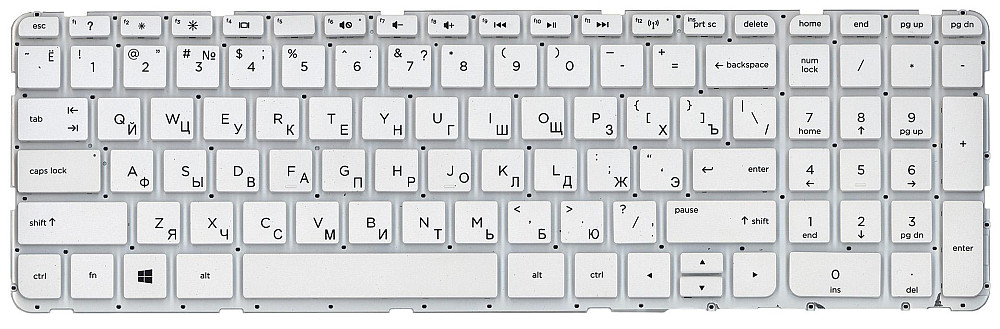 Клавиатура для ноутбука HP Pavilion (17, 17-E) White, (No Frame) RU Вінниця - фото 2