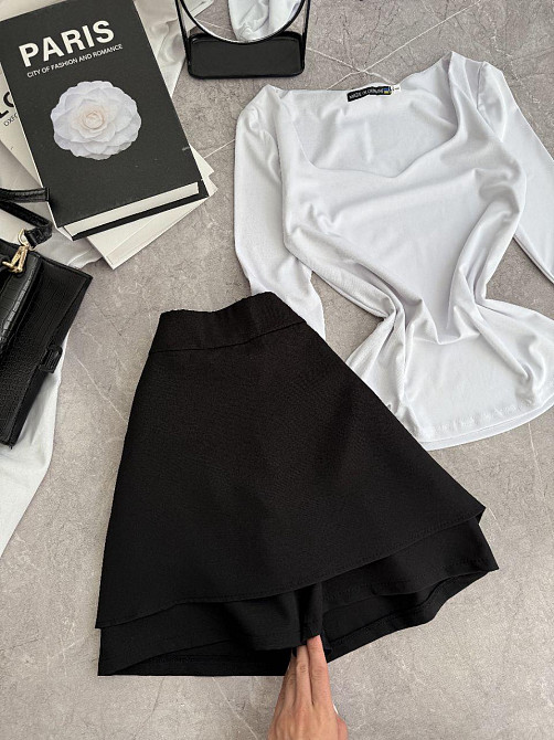 Жіноча базова стильна міні спідниця костюмка Одеса - фото 5