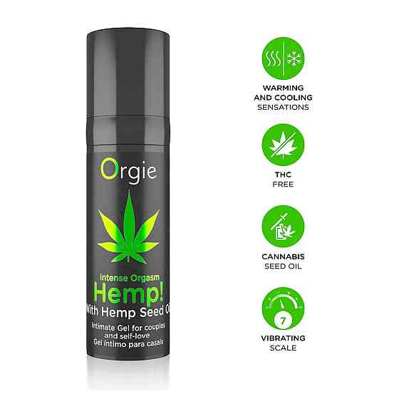 Збуджувальний гель для пар Orgie Hemp! Intense Orgasm, 15 мл, тепло-холод, ефект сильної вібрації Sex Aura Київ