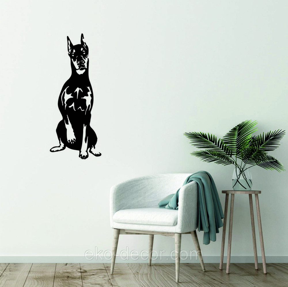 Декоративне настінне Панно «Доберман», Декор на стіну 90*36 см, Чорний Київ - фото 5