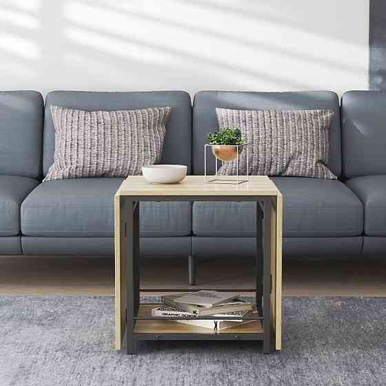 Стіл журнальний трансформер Куб Комбо Ferrum-decor 540x532x500 Чорний метал ДСП - Дуб Сонома 16 мм (FRD-105153) Львів