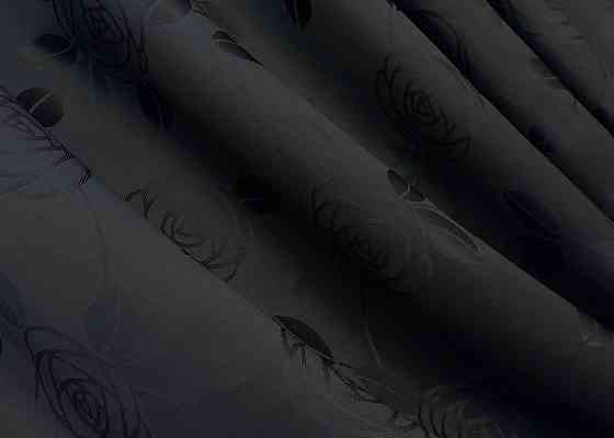 Комплект готових штор VR-Textil Жакард № 980ш Чорний 150х290 см 2 шт (30-780) Київ