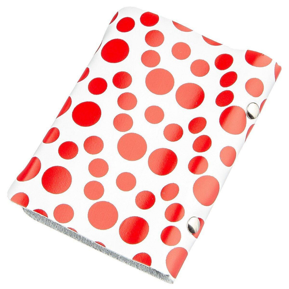 Візитниця шкіряна вертикальна червоний горошок (SHVIGEL) Київ - фото 1